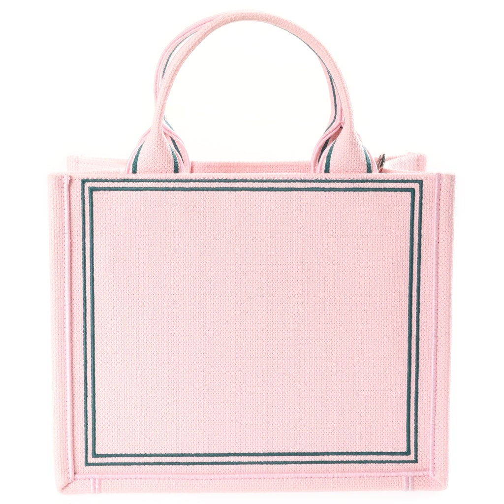 DIOR(ディオール) BOOK TOTE ブックトート LES LIAISONS DANGEREUSES リエゾン ダンジェルーズ 危険な関係 スモール キャンバス 2WAY ハンド ショルダーバッグ シルバー金具 ピンク レディース