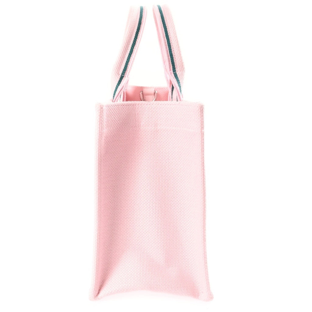 DIOR(ディオール) BOOK TOTE ブックトート LES LIAISONS DANGEREUSES リエゾン ダンジェルーズ 危険な関係 スモール キャンバス 2WAY ハンド ショルダーバッグ シルバー金具 ピンク レディース