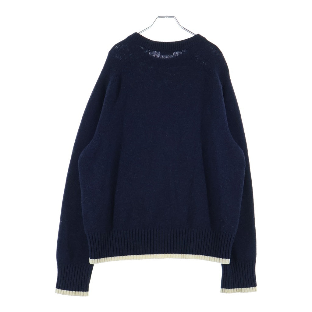 Christian Dior(クリスチャンディオール) アトリエ刺繍 ロングスリーブ ウールニットセーター ネイビー #XXL 213M640AT298 レディース