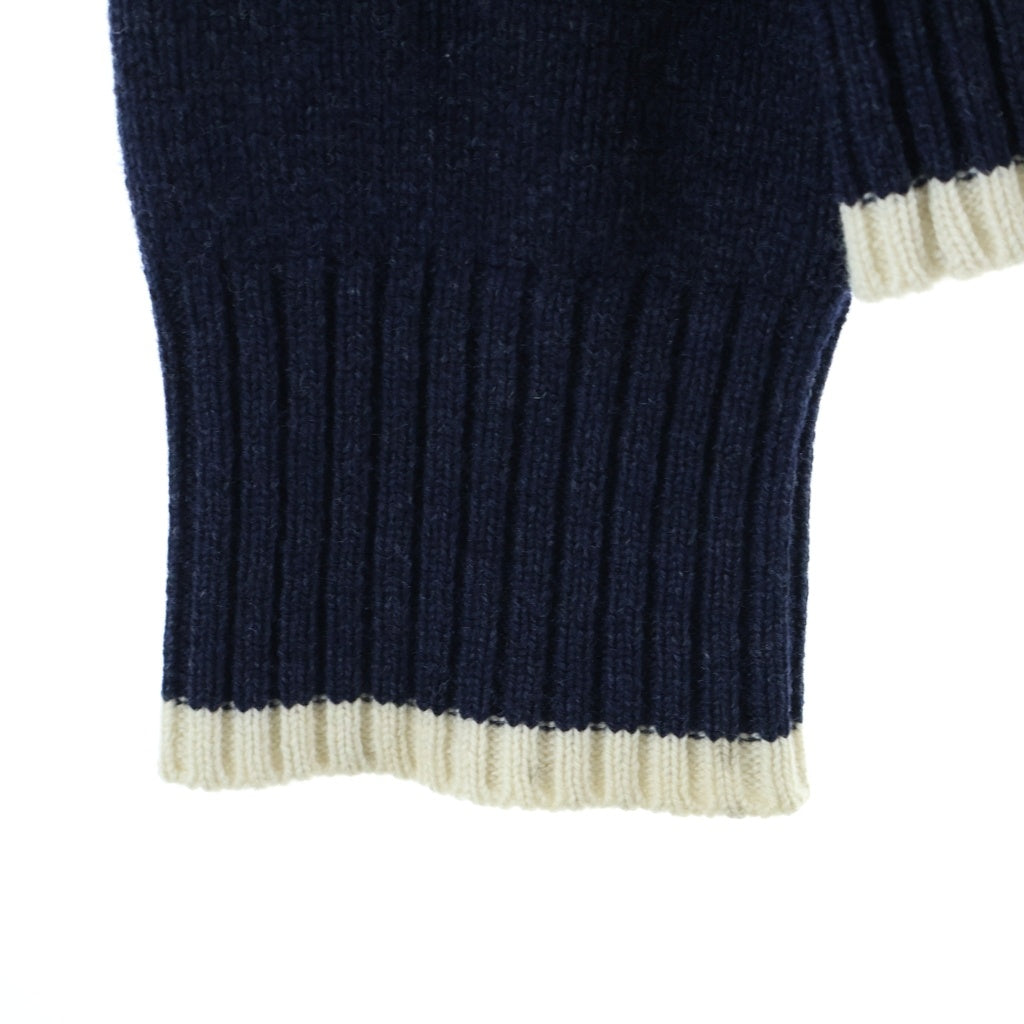 Christian Dior(クリスチャンディオール) アトリエ刺繍 ロングスリーブ ウールニットセーター ネイビー #XXL 213M640AT298 レディース