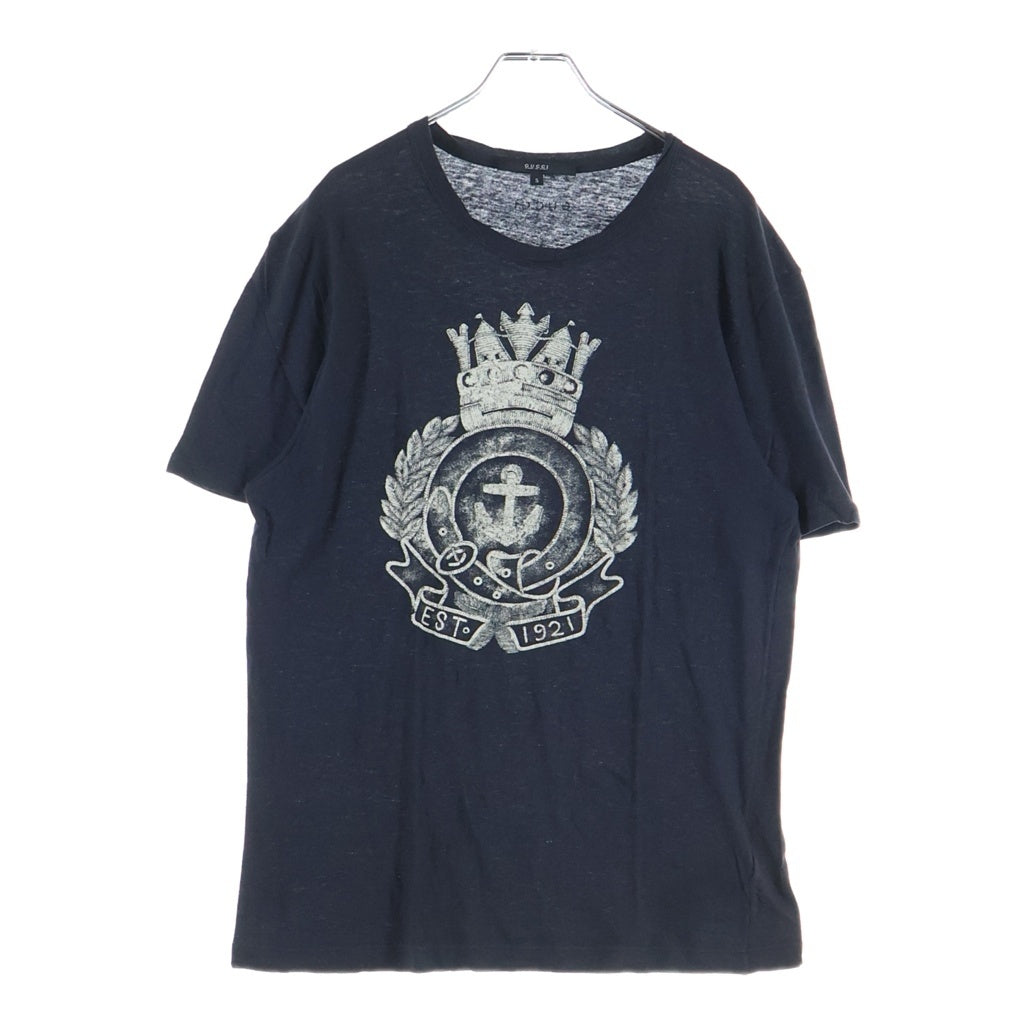 GUCCI(グッチ) 半袖カットソー プリント Tシャツ ブラック コットン 377734