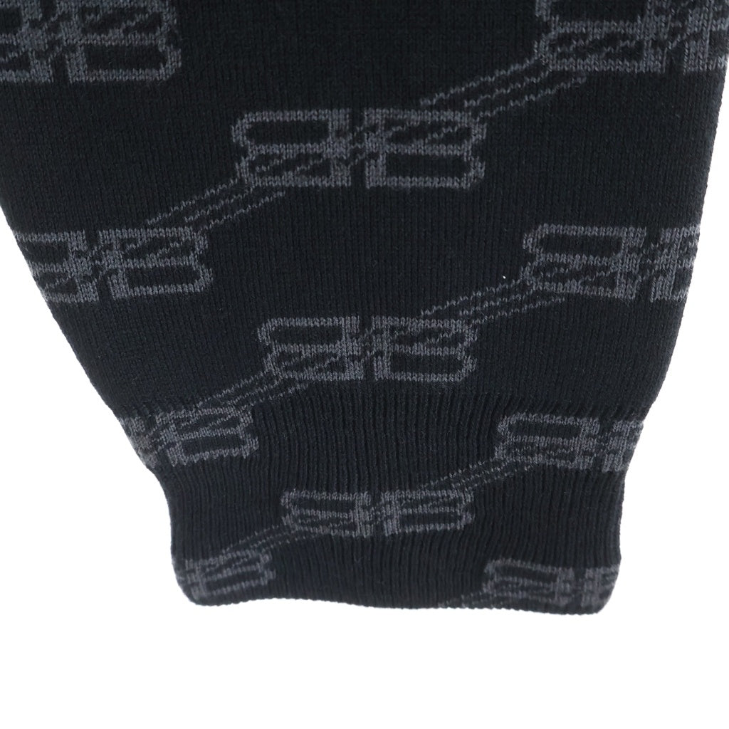 BALENCIAGA(バレンシアガ) 23SS BBモノグラムロゴ ジャガードニット ブラック 733859