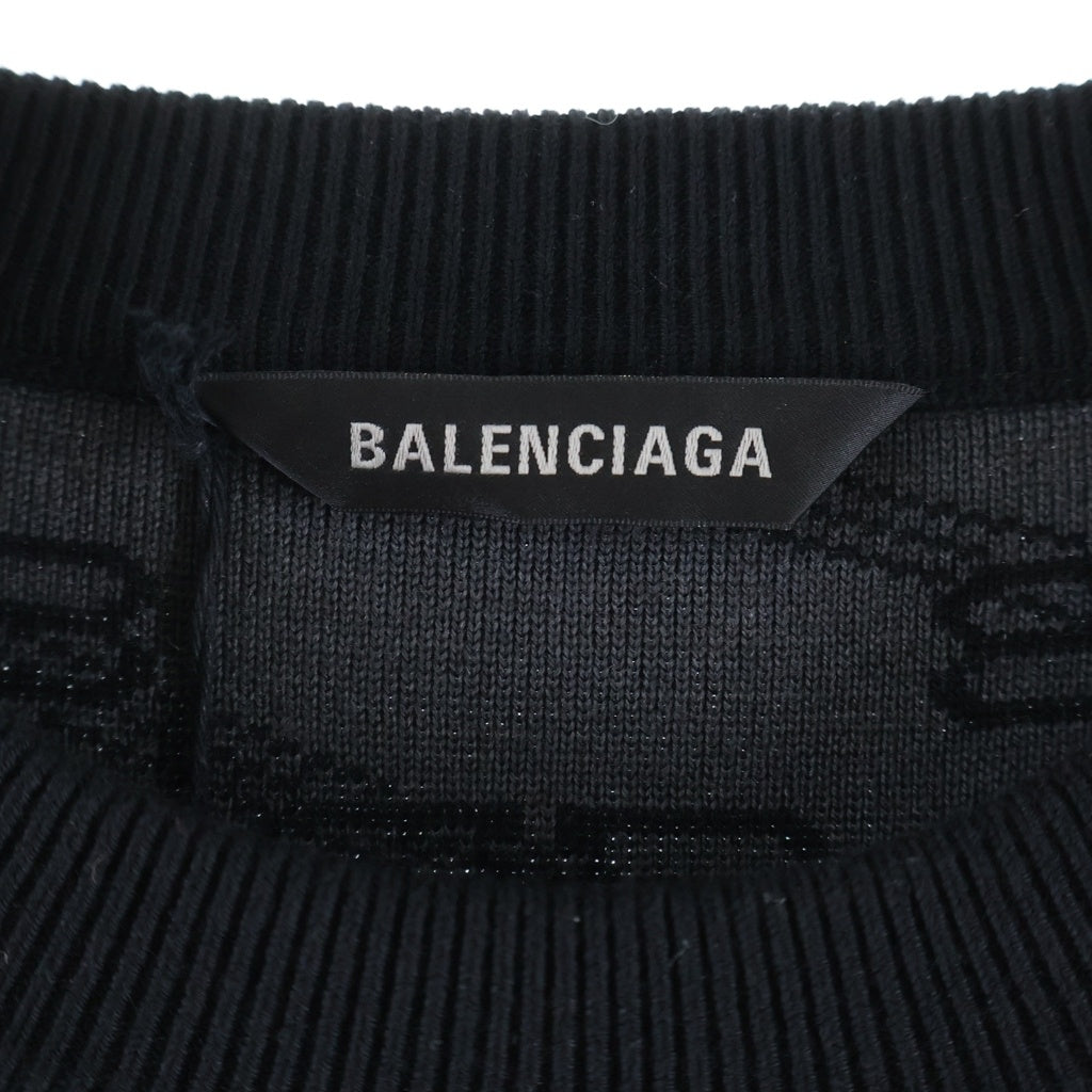 BALENCIAGA(バレンシアガ) 23SS BBモノグラムロゴ ジャガードニット ブラック 733859