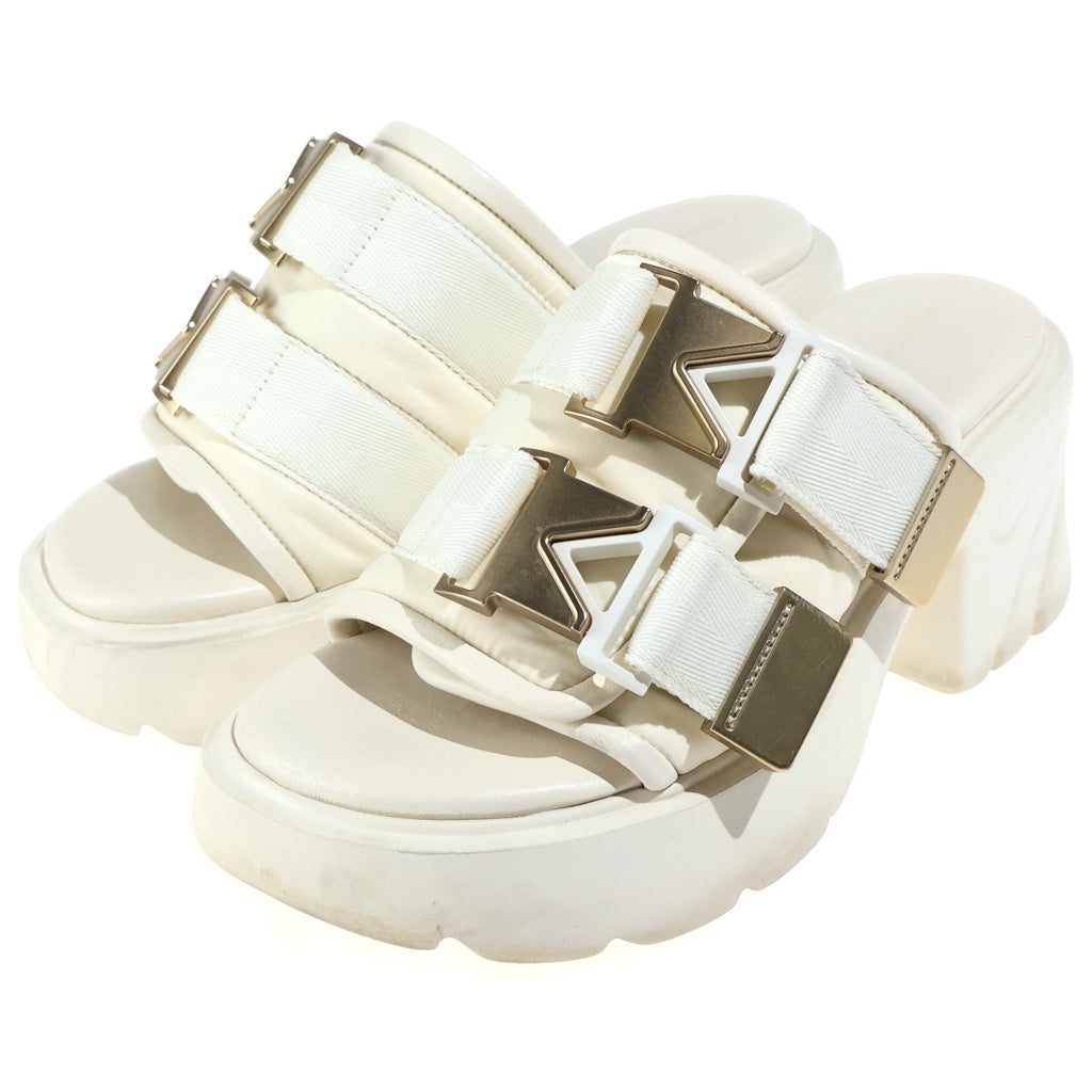 BOTTEGA VENETA(ボッテガヴェネタ) ダブルベルト フラッシュ フラットサンダル アイボリー レディース