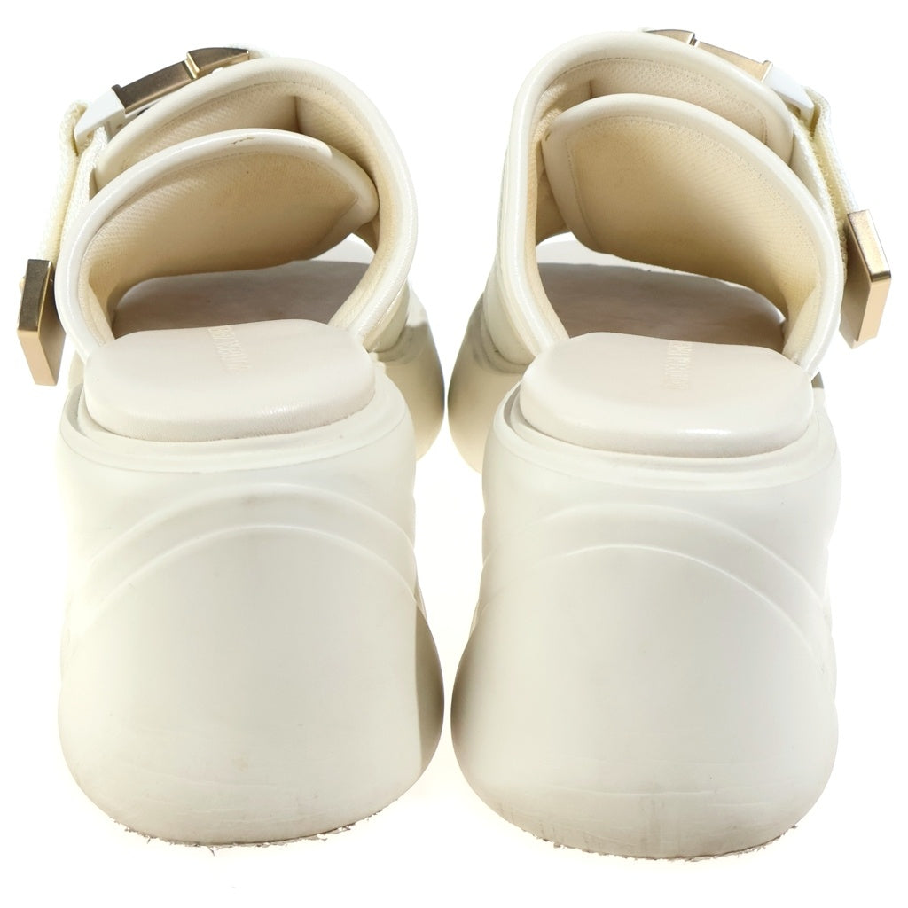 BOTTEGA VENETA(ボッテガヴェネタ) ダブルベルト フラッシュ フラットサンダル アイボリー レディース