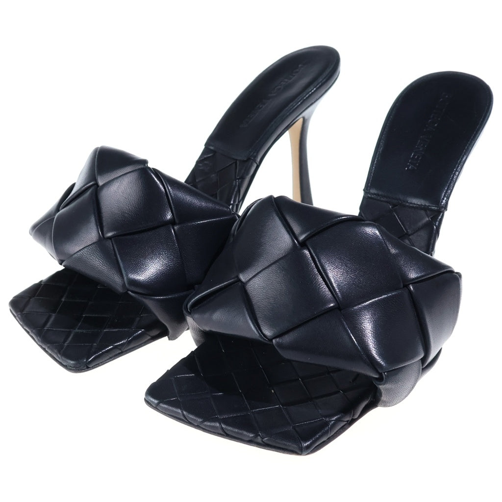 BOTTEGA VENETA(ボッテガヴェネタ) リド ヒールサンダル イントレチャート ブラック レディース