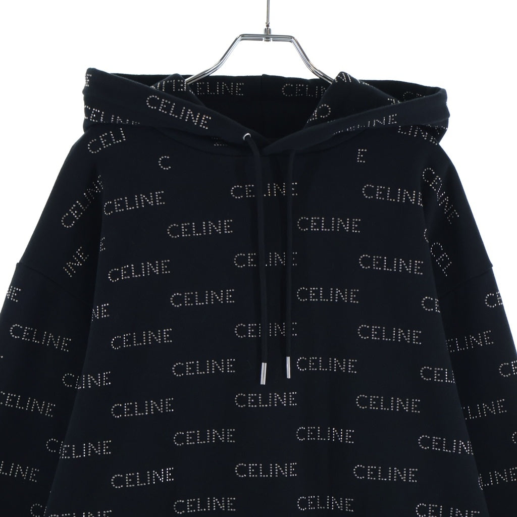 CELINE(セリーヌ) スタッズ ルーズフーディー ブラック コットン 2Y968670Q