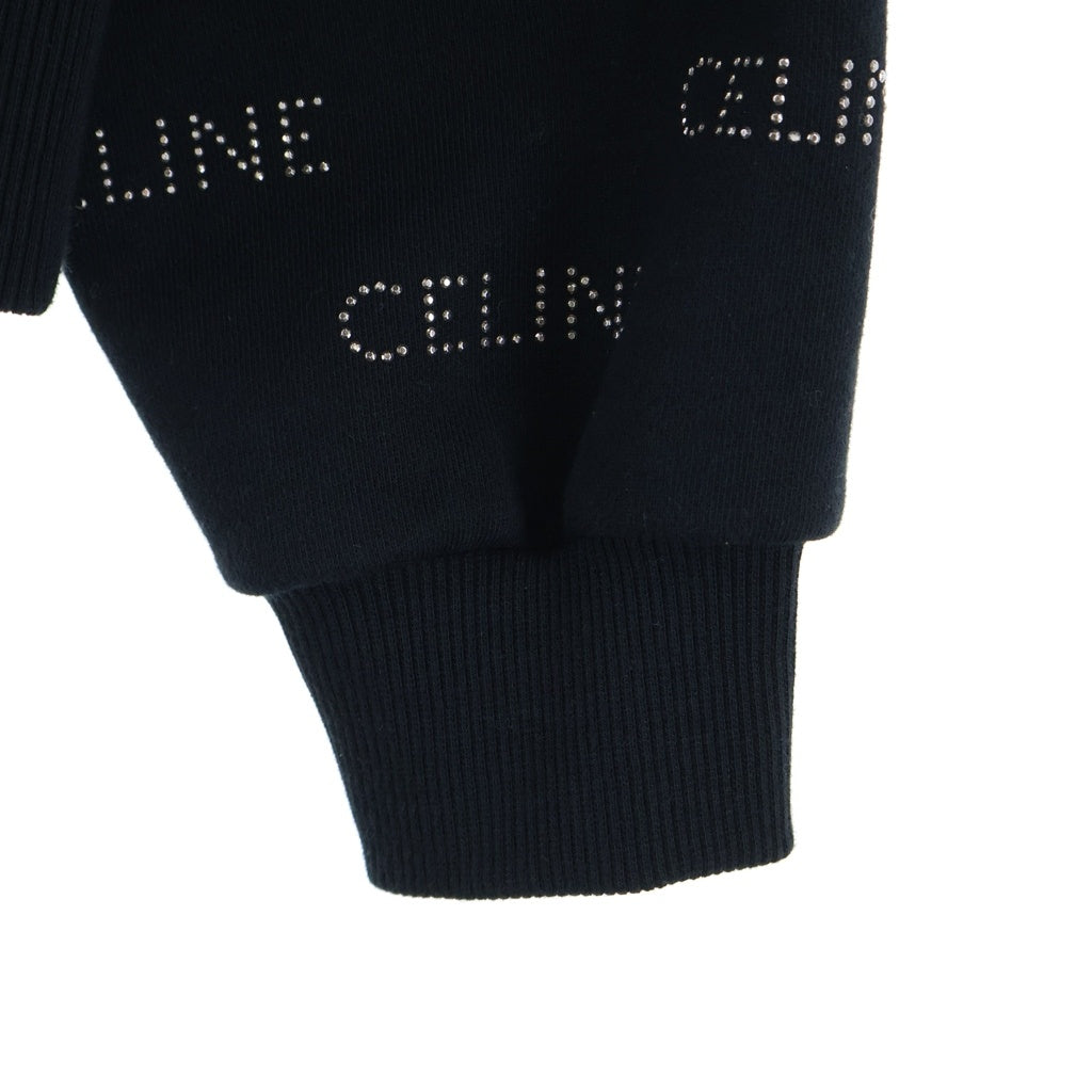 CELINE(セリーヌ) スタッズ ルーズフーディー ブラック コットン 2Y968670Q