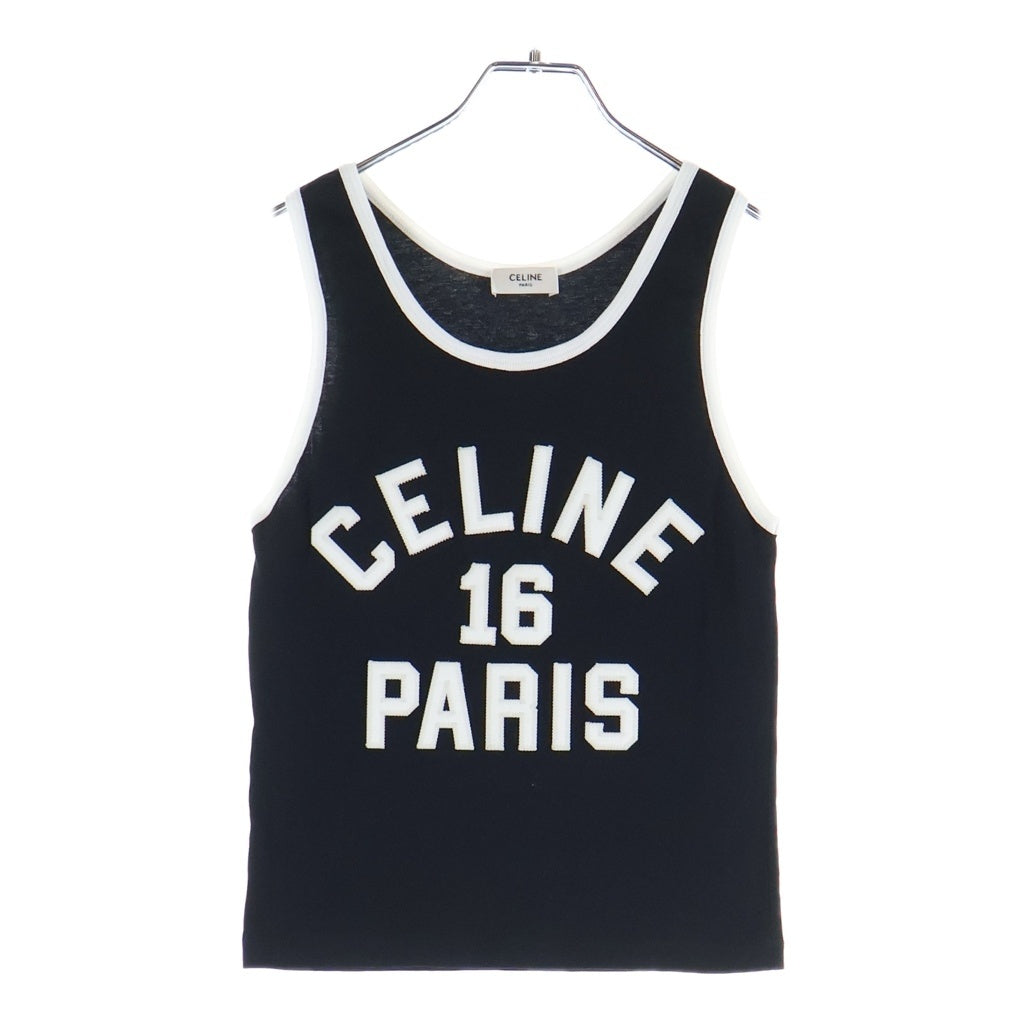 CELINE(セリーヌ) ロゴ ノースリーブカットソー タンクトップ ブラック コットン 2X11B671Q レディース