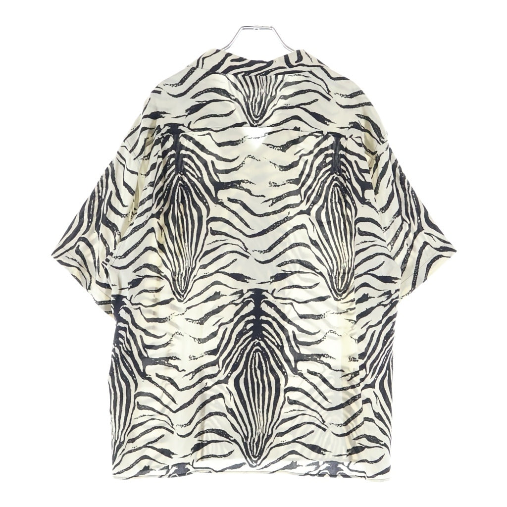 CELINE(セリーヌ) 22SS ゼブラプリント オープンカラー ハワイアンシャツ ホワイト ブラック 2C517346Q レディース