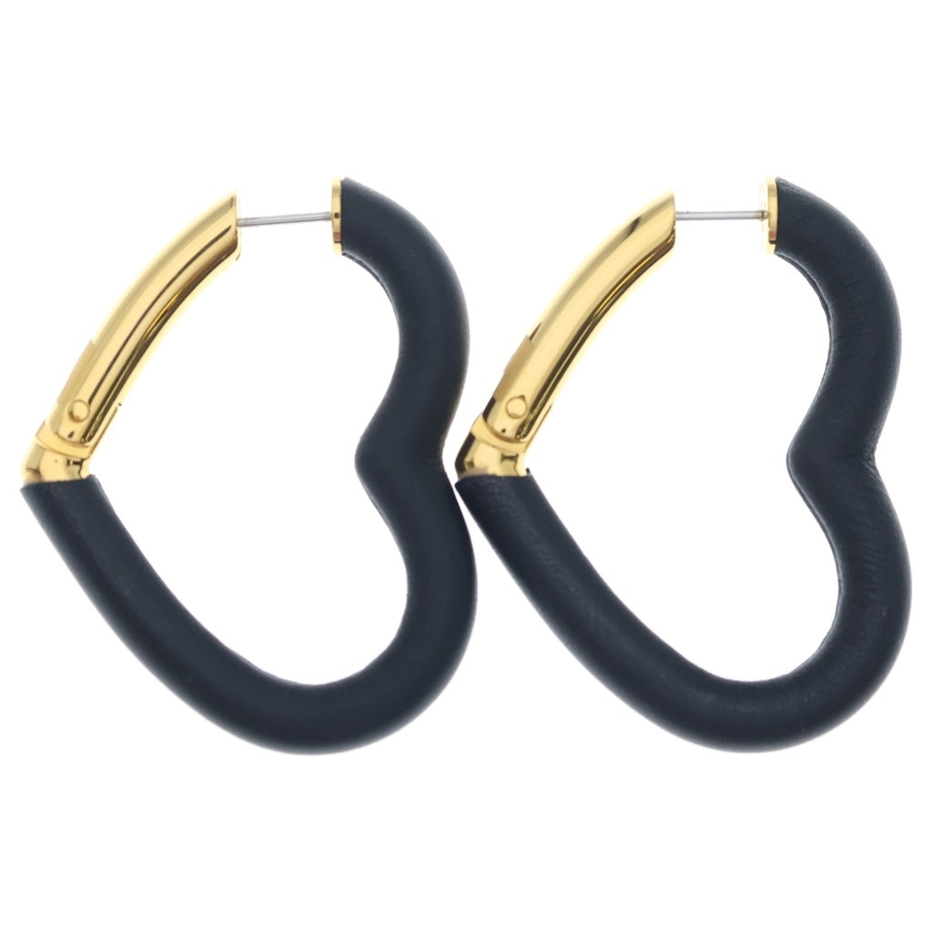 HERMES(エルメス) オ・クール・デュ・フォーブル ピアス ブラック×ゴールド スイフト×GP レディース