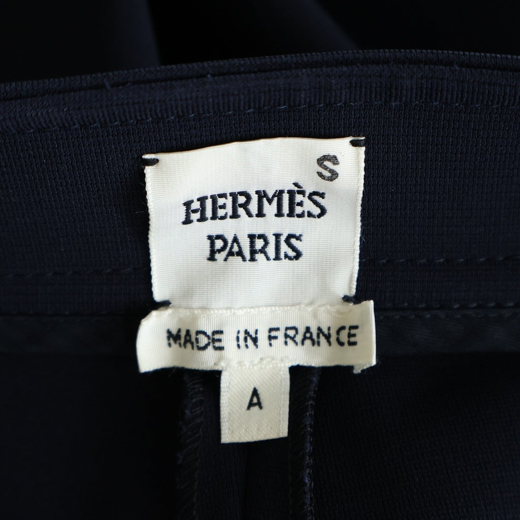 HERMES(エルメス) テーパード パンツ スラックス レーヨン ネイビー レディース