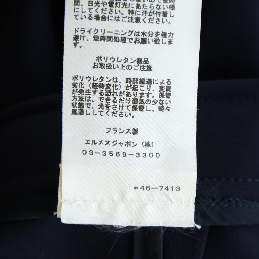 HERMES(エルメス) テーパード パンツ スラックス レーヨン ネイビー レディース