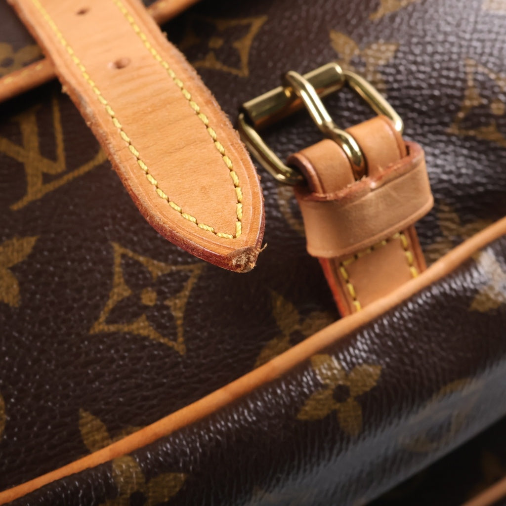 LOUIS VUITTON(ルイヴィトン) モノグラム ソミュール30 ショルダーバッグ ブラウン レザー×PVC M42256 ゴールド金具 レディース