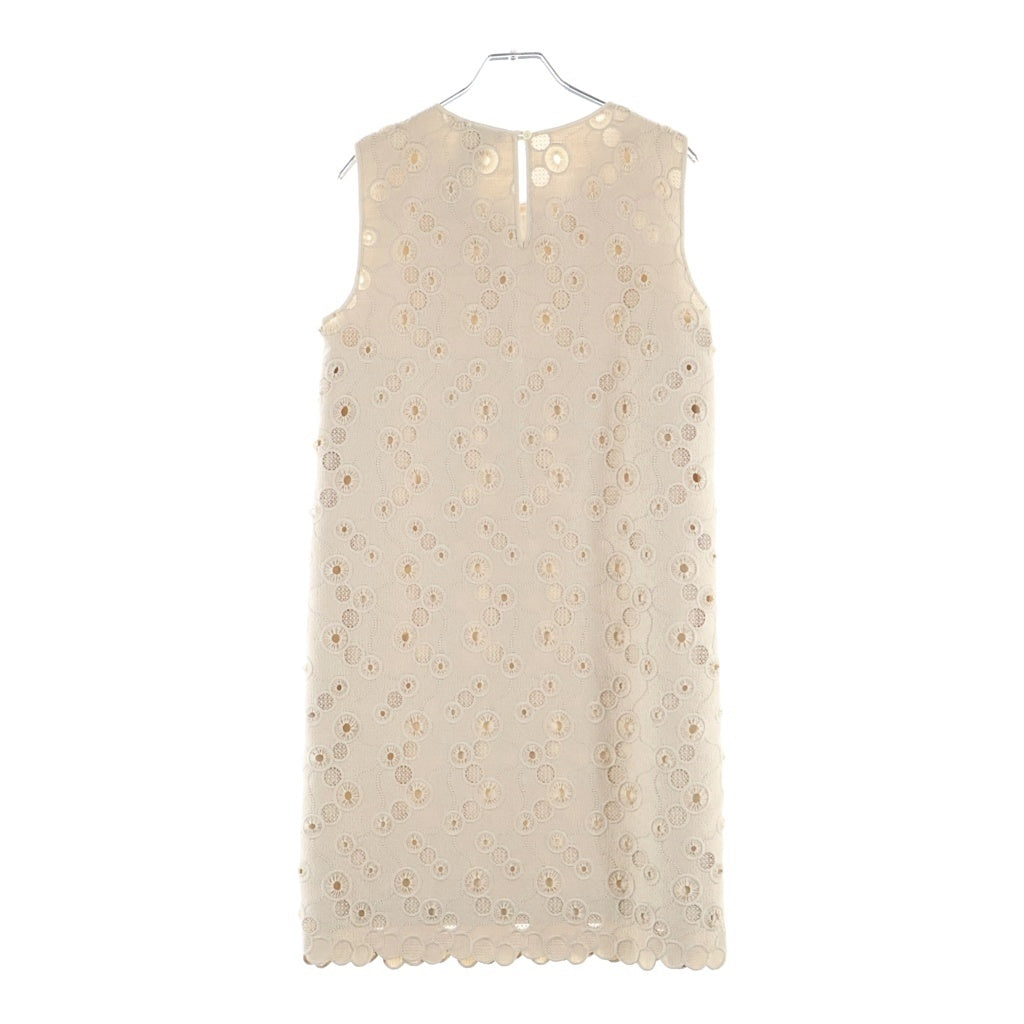 Max Mara(マックスマーラ) Sleeveless Dress ノースリーブ 刺繍デザインドレス ワンピース ベージュ 62212177 レディース