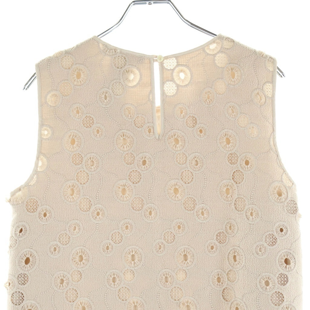 Max Mara(マックスマーラ) Sleeveless Dress ノースリーブ 刺繍デザインドレス ワンピース ベージュ 62212177 レディース