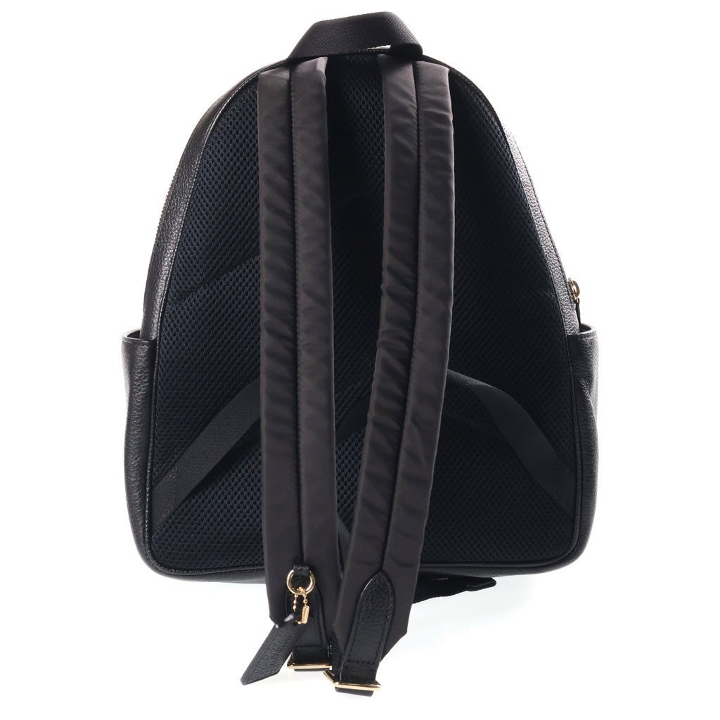 COACH(コーチ) ロゴ レザー バックパック デイパック リュックサック ゴールド金具 ブラック 5666 レディース