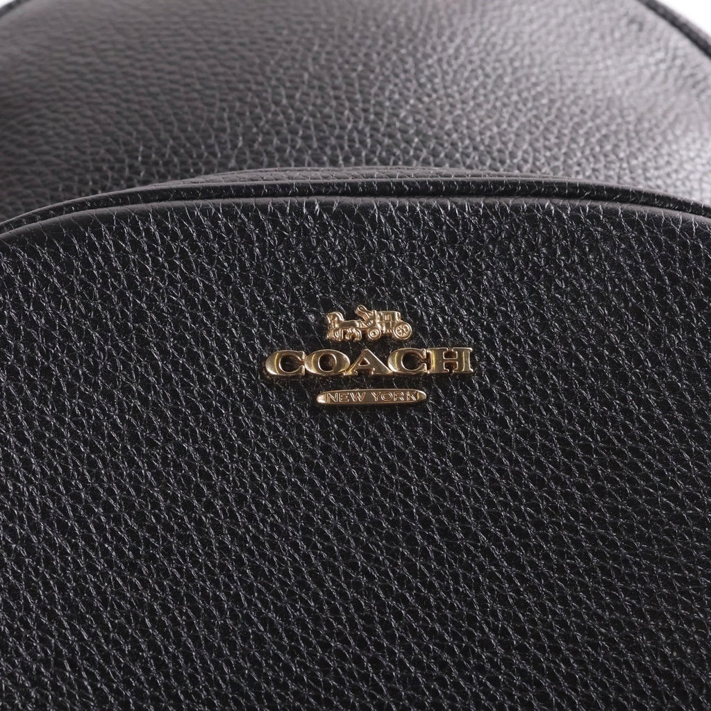 COACH(コーチ) ロゴ レザー バックパック デイパック リュックサック ゴールド金具 ブラック 5666 レディース