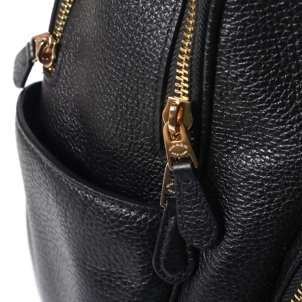 COACH(コーチ) ロゴ レザー バックパック デイパック リュックサック ゴールド金具 ブラック 5666 レディース