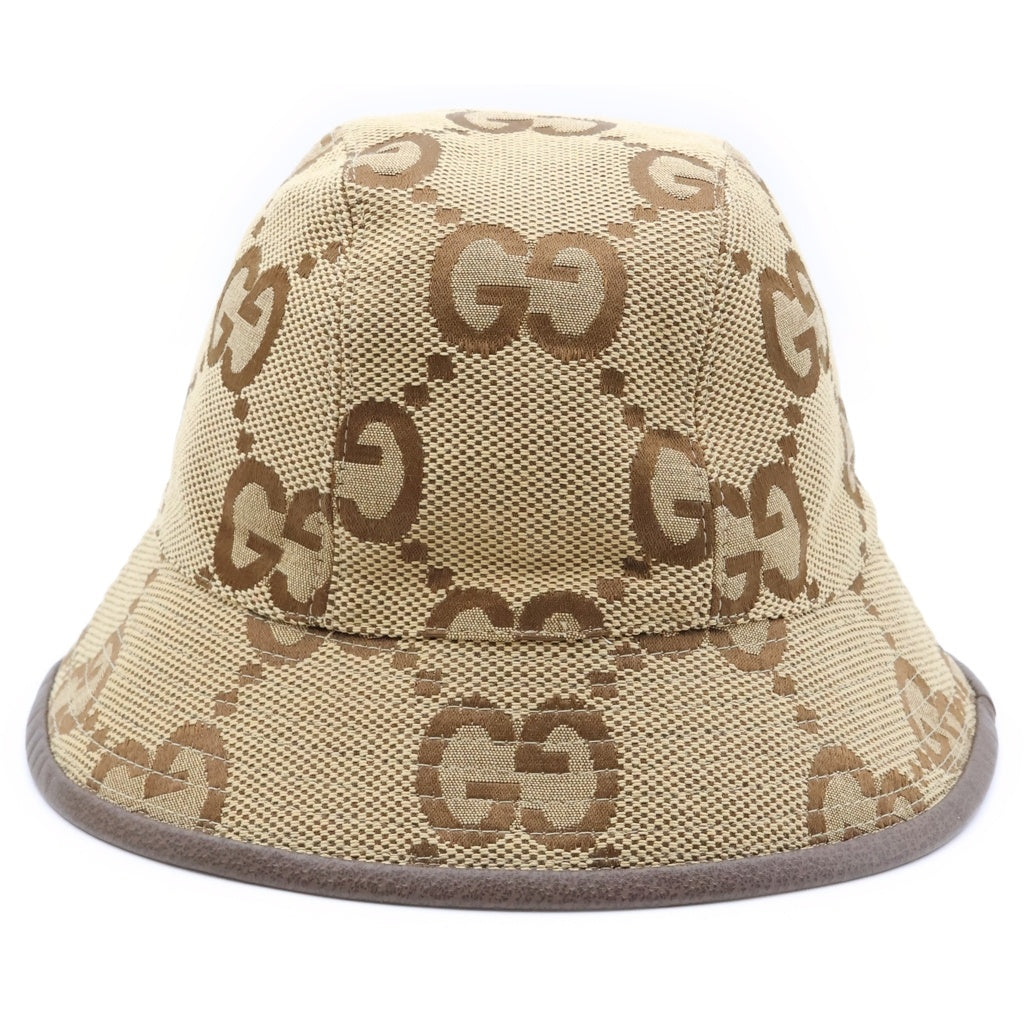 GUCCI(グッチ) ジャンボGG キャンバス バケットハット 帽子 ベージュ 681256 3HAGJ レディース