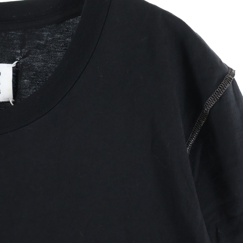 Maison Margiela(メゾンマルジェラ) 17AW インサイドアウト ステッチデザイン クルーネック半袖 Tシャツ カットソー ブラック S50GC0477 S22431
