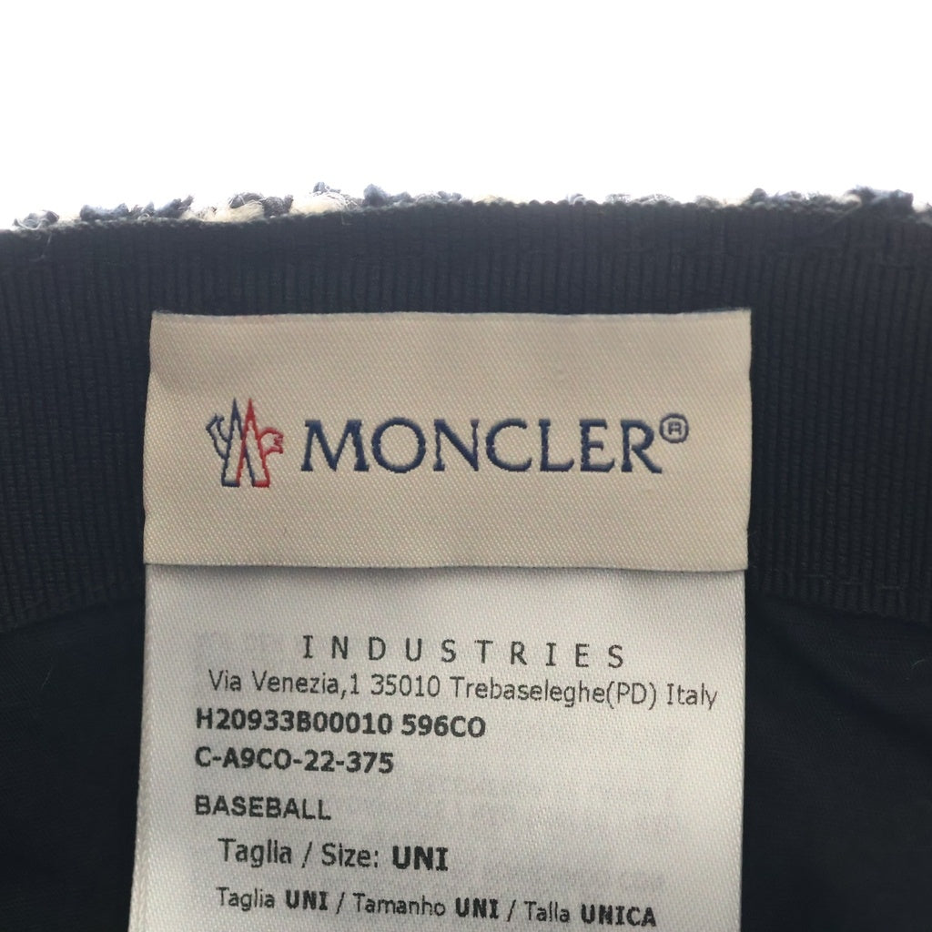 MONCLER(モンクレール) ツイードベースボールキャップ ブラック/ホワイト UNI H20933B00010