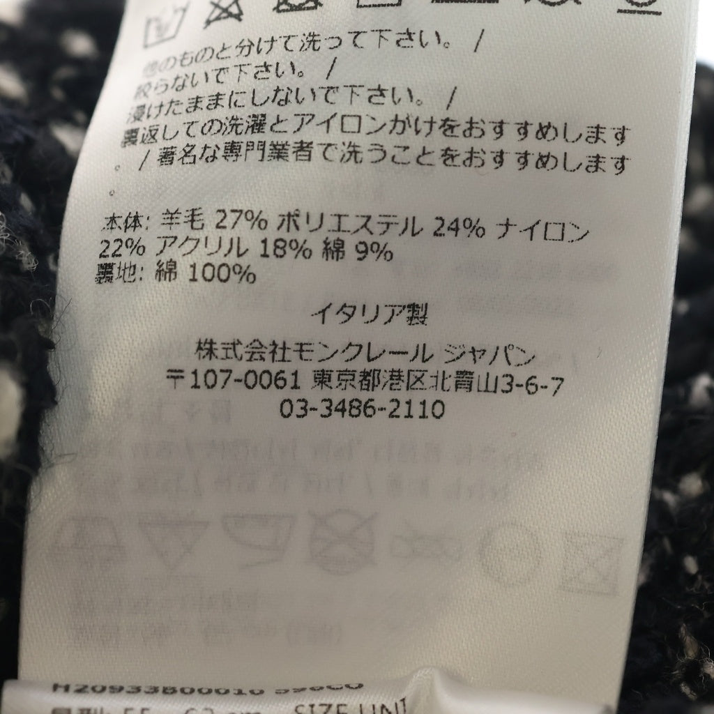 MONCLER(モンクレール) ツイードベースボールキャップ ブラック/ホワイト UNI H20933B00010