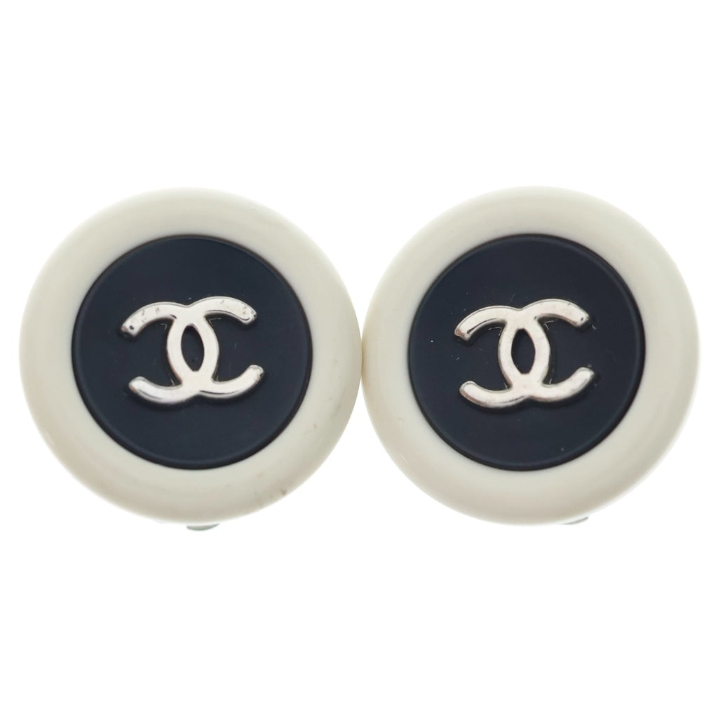 CHANEL(シャネル) ココマーク ラウンド イヤリング ブラック/ホワイト 96P レディース