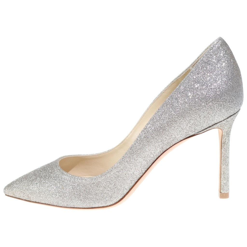 JIMMY CHOO(ジミーチュウ) グリッター ヒールパンプス シルバー #36 レディース