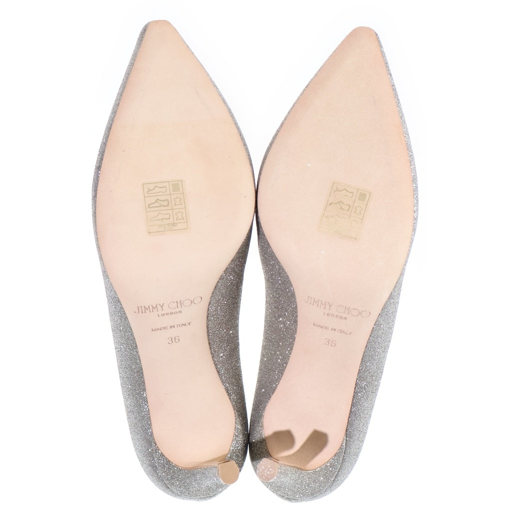 JIMMY CHOO(ジミーチュウ) グリッター ヒールパンプス シルバー #36 レディース