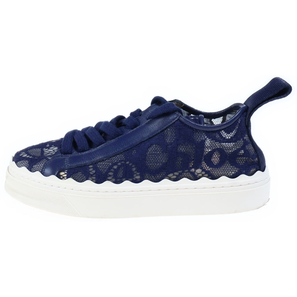Chloe(クロエ) Lauren レースローカットスニーカー ネイビー #36 レディース