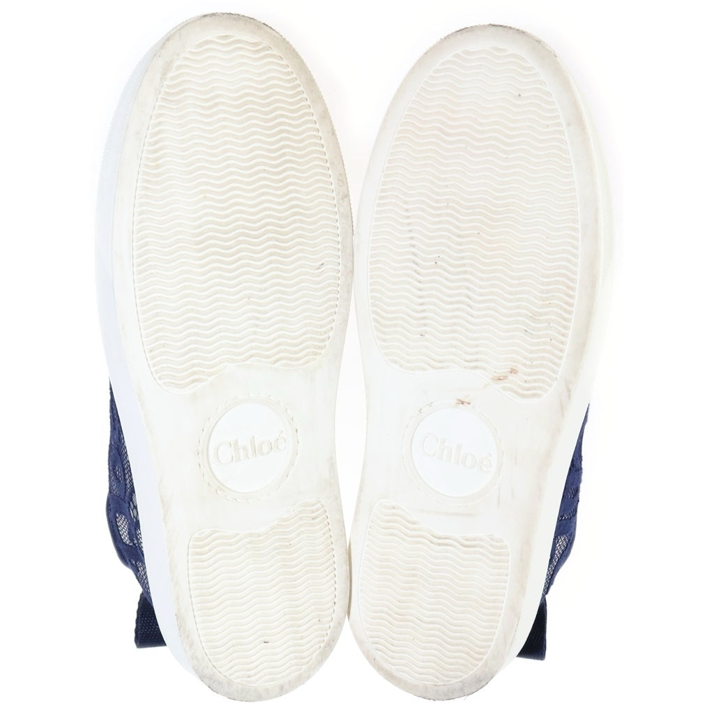 Chloe(クロエ) Lauren レースローカットスニーカー ネイビー #36 レディース