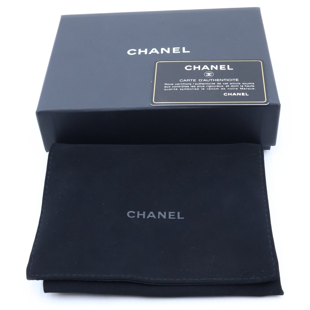 CHANEL(シャネル) マトラッセ ココマークスモール 三つ折り財布 ゴールド金具 キャビアスキン ブラック レディース