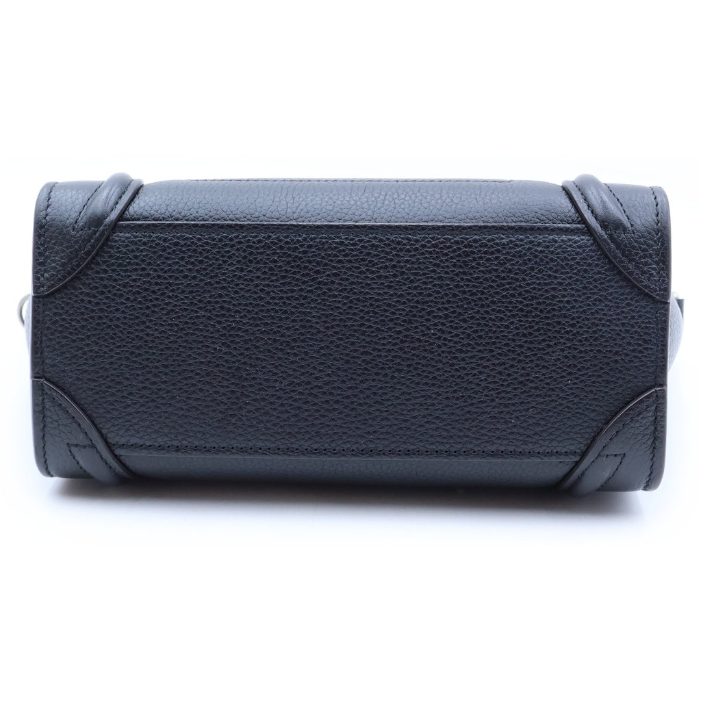CELINE(セリーヌ) ラゲージ ナノ ハンドバッグ ショルダーバッグ 2WAY ブラック レザー 189243DRU.38NO レディース