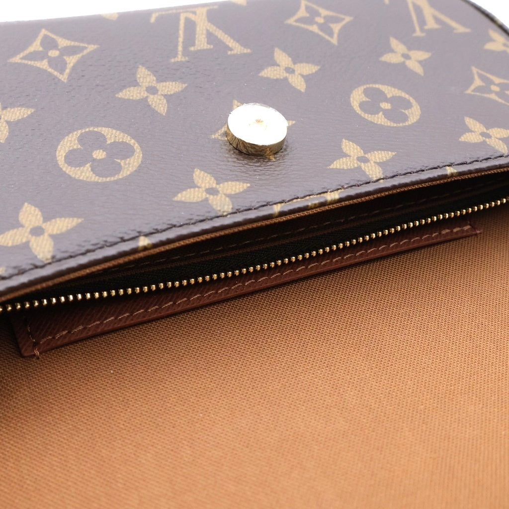 LOUIS VUITTON(ルイヴィトン) モノグラム ウォレット オン チェーン・アイビー ショルダーバッグ ブラウン PVC×レザー M81911 ICタイプ レディース