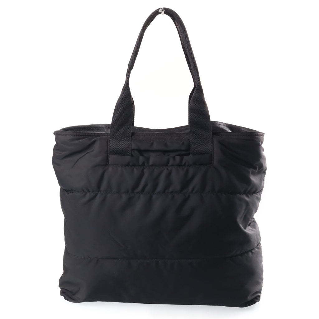 PRADA(プラダ) トライアングルロゴプレート ナイロン レザー トートバッグ シルバー金具 ブラック VS0173 レディース