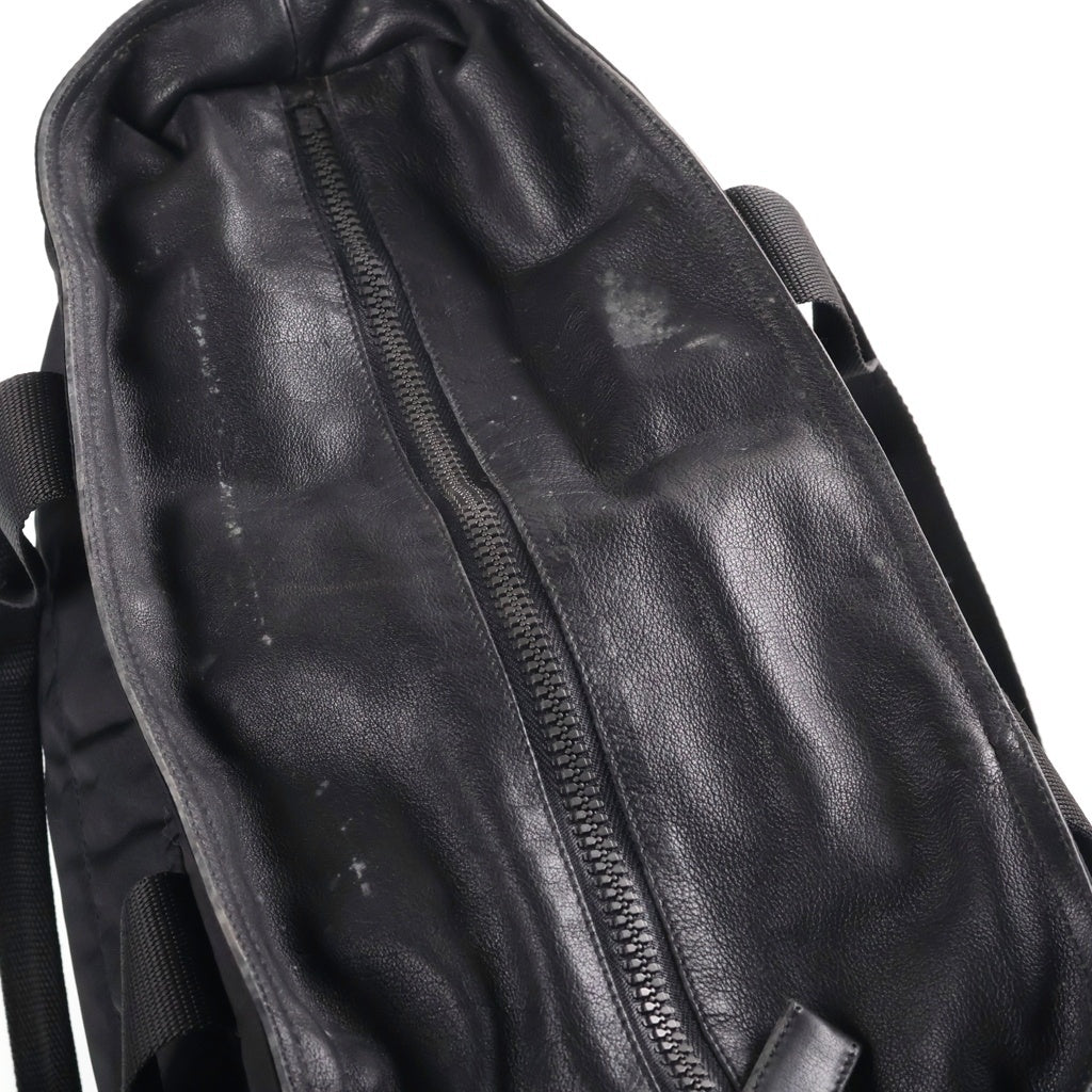 PRADA(プラダ) トライアングルロゴプレート ナイロン レザー トートバッグ シルバー金具 ブラック VS0173 レディース