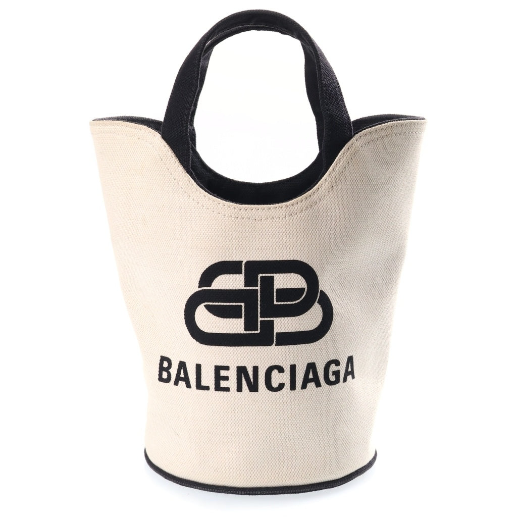 BALENCIAGA(バレンシアガ) ウェーブ 2wayショルダーバッグ ハンドバッグ ホワイト×ブラック キャンバス 619979 レディース