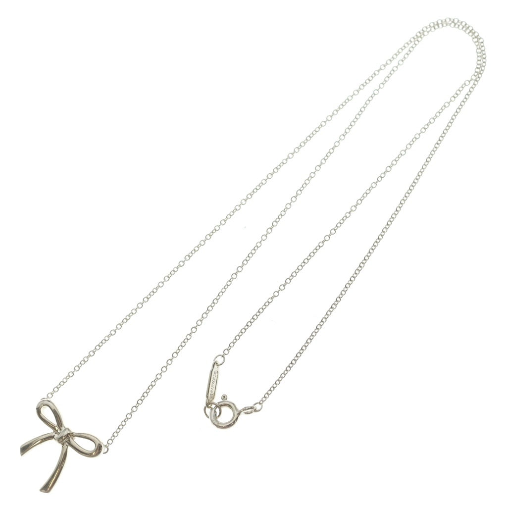 TIFFANY & Co.(ティファニー) ボウ リボン ネックレス ペンダント チェーン シルバー Ag925 レディース