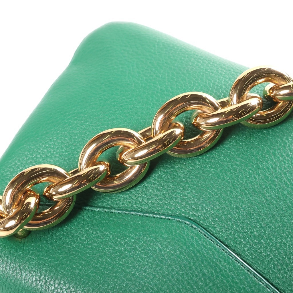 BOTTEGA VENETA(ボッテガヴェネタ) マウント 2WAYショルダーバッグ チェーンハンドバッグ グリーン レザー ゴールド金具 レディース