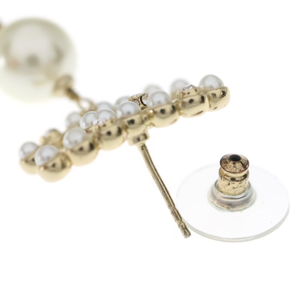 CHANEL(シャネル) ココマーク ピアス ストラス チェーン ドロップ パール クリスタルライン ゴールド B20P レディース