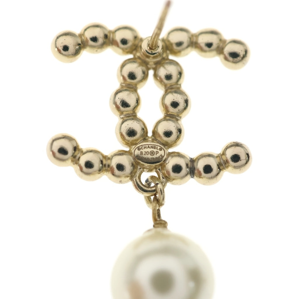 CHANEL(シャネル) ココマーク ピアス ストラス チェーン ドロップ パール クリスタルライン ゴールド B20P レディース