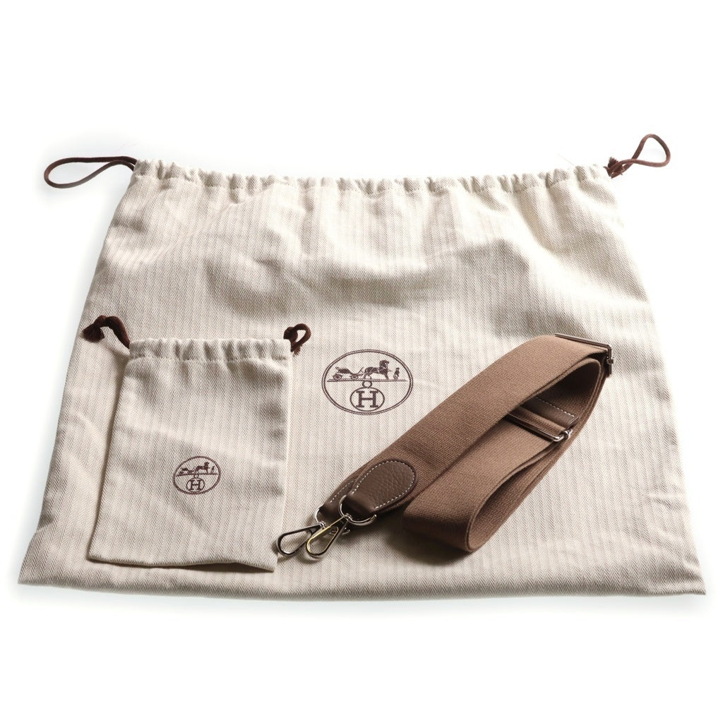 HERMES(エルメス) エヴリン PM エトゥープ トリヨン ショルダーバッグ ブラウン レザー A刻印 シルバー金具 レディース