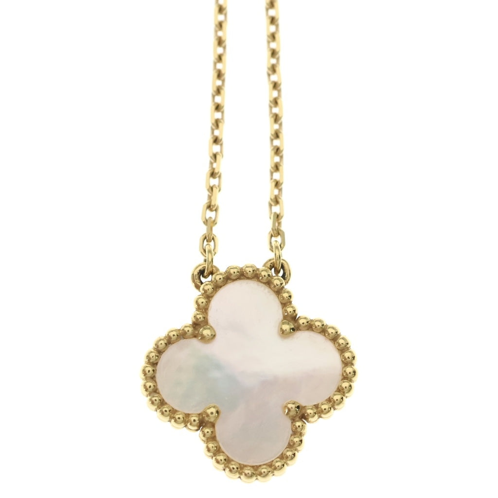Van Cleef & Arpels(ヴァンクリーフアンドアーペル) ヴィンテージアルハンブラ マザーオブパール ネックレス K18YG イエローゴールド VCARA45900 レディース