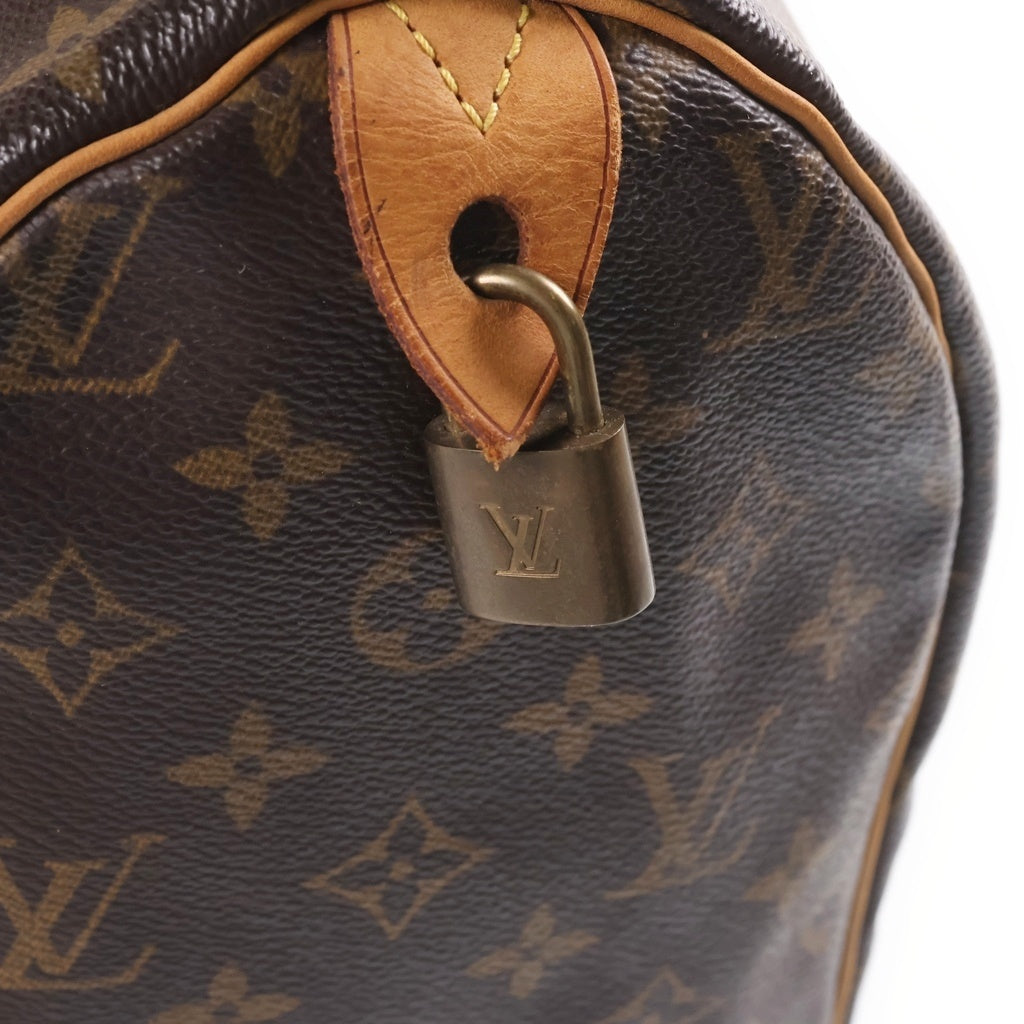 LOUIS VUITTON(ルイヴィトン) モノグラム スピーディ30 PVC レザー ハンドバッグ ブラウン M41526 レディース