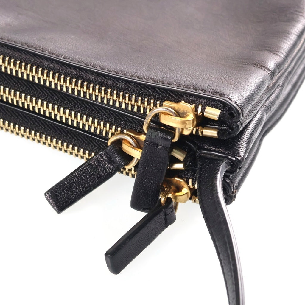 CELINE(セリーヌ) トリオ スモール ショルダーバッグ ブラック レザー