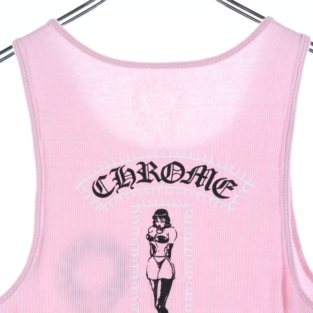 CHROME HEARTS(クロムハーツ) ×Deadly Doll リブ タンクトップ ピンク #M レディース