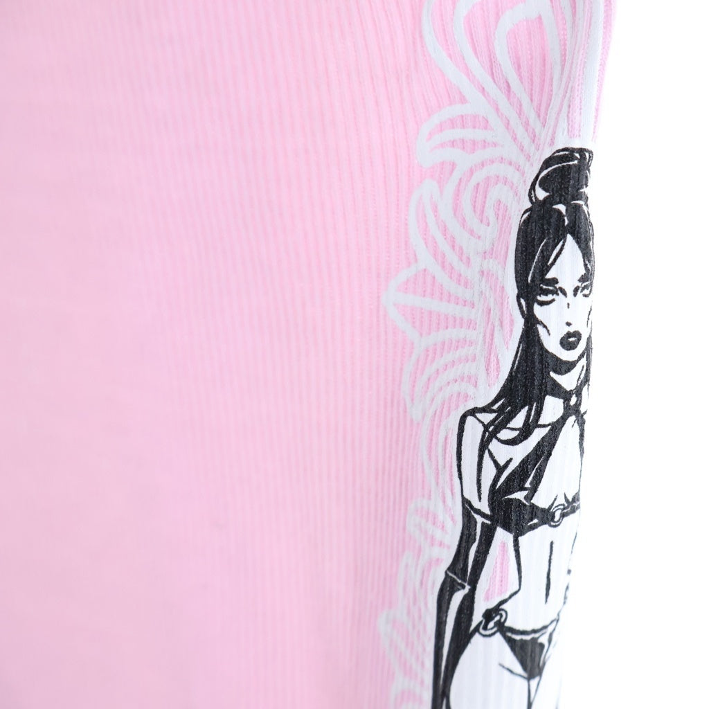 CHROME HEARTS(クロムハーツ) ×Deadly Doll リブ タンクトップ ピンク #M レディース