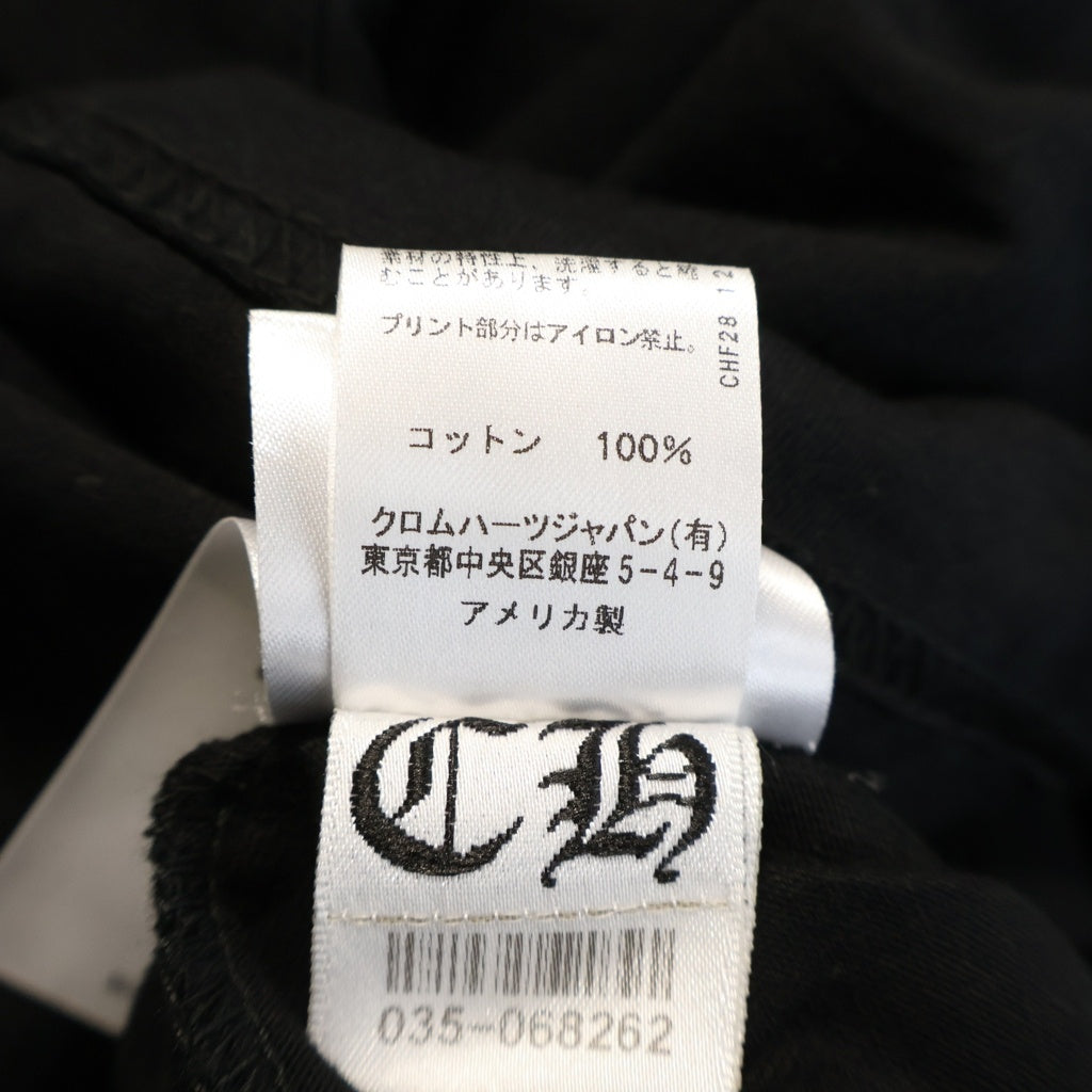 CHROME HEARTS(クロムハーツ) ネックロゴ ロングスリーブカットソー 長袖Tシャツ ブラック×ブラウン #S レディース
