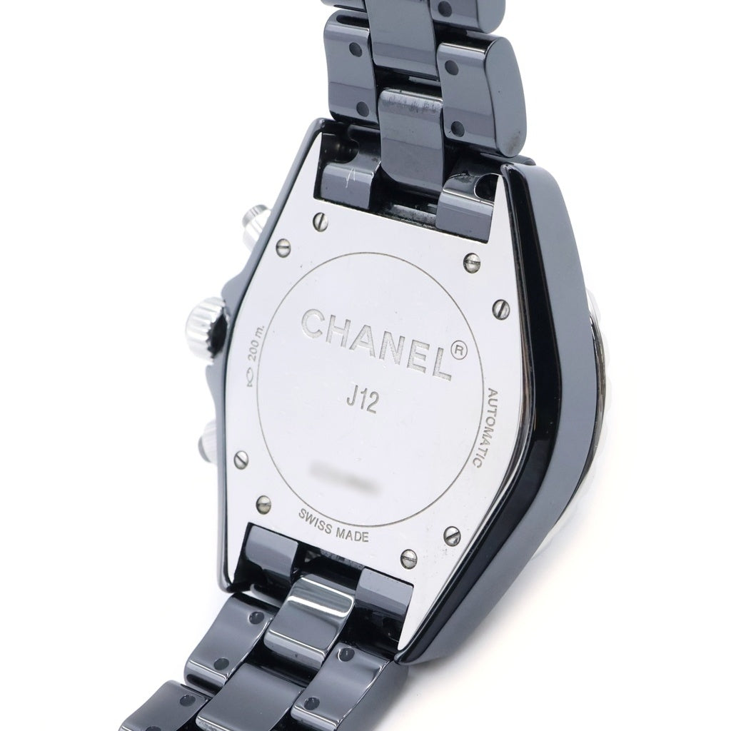 CHANEL(シャネル) J12 クロノグラフ 黒文字盤 9P ダイヤ セラミック 自動巻き 腕時計 ブラック H2419